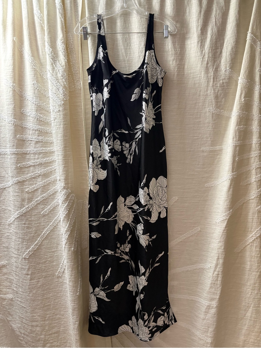 a new day Black Maxi Slip Dress with White Floral Print